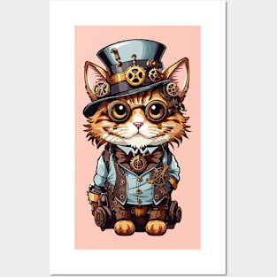 Steampunk, Cat venturer, Victorian Cat Posters and Art